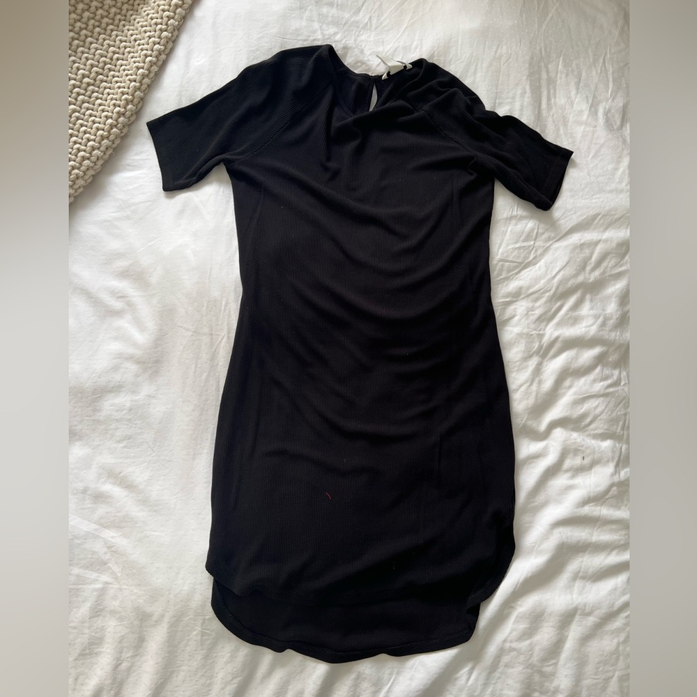 H&M Black Soft Ribbed Jersey Dress
